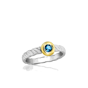 Leaf Blue Topaz Ring, Hawaiian Inspired  Ring, PSR-7115