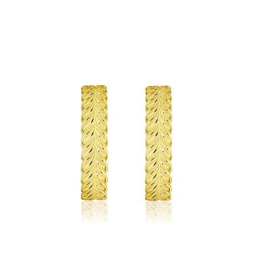 Leaf Hoop Earrings, Hawaiian Inspired  Earrings, MHE-41