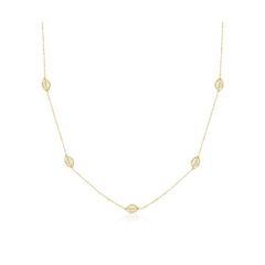 14K Yellow Gold Boutique Leaf|Tropical Flowers Necklace