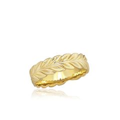 14K Yellow Gold Leaf Ring