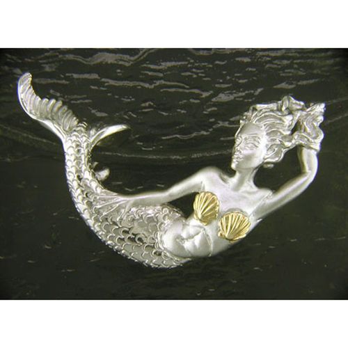 Leather Cord Mermaid Necklace - Sterling Silver and 14K Gold  - SD-SGN100-18