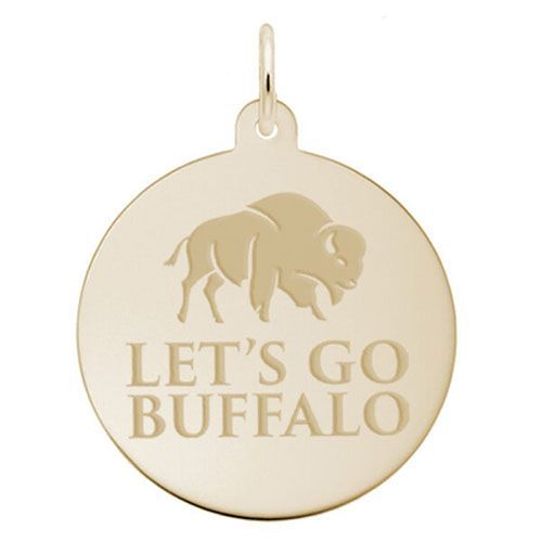 Lets Go Buffalo Disc Charm  - 10K Gold  - 10-1072-0-10K