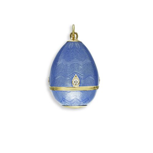 Light Blue Egg Pendant, 18K-Diamonds - NNG132WA-X