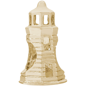 Lighthouse Bead Charm - 14K Gold