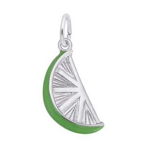 Lime Slice Charm - Sterling Silver - 10-1644-s