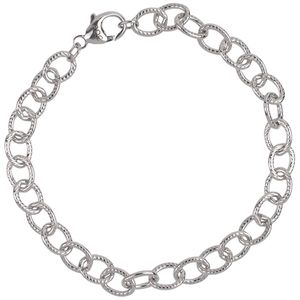 Lined Cable Link Classic 8 Inch Bracelet -Sterling Silver-20-0200-8-SS