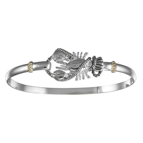 Lobster Hook Bracelet - Sterling Silver & 14K Yellow Gold 4mm 7.0 Inch