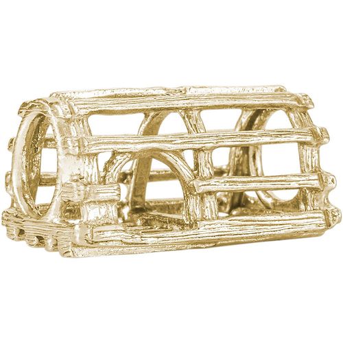 Lobster Trap Bead Charm - 10K Gold