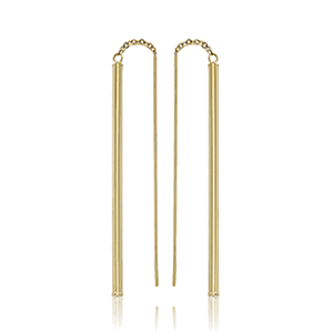 Long Linear Threader Earrings - 14K Yellow Gold