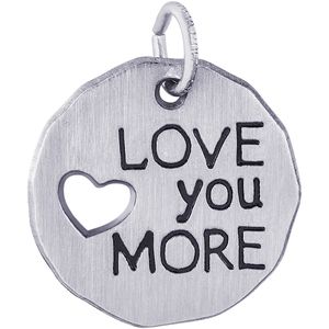 Love You More Charm - Sterling Silver - 10-1558-s