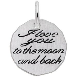 Love You To The Moon W/9152 Necklace  - Sterling Silver  - 28-1535-52-SS
