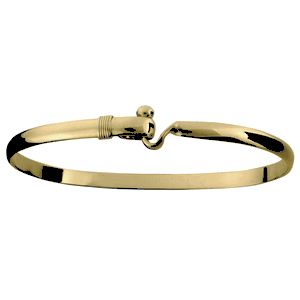 Lovers Loop Hook Bracelet - 14K Yellow Gold 4mm 6.5 Inch