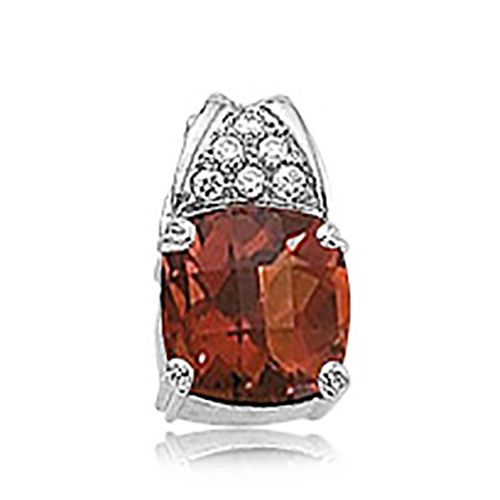 Madiera Citrine & Diamond Pendant - 14K White Gold