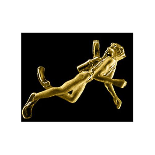 Male Scuba Diver Pendant - 14K Yellow Gold