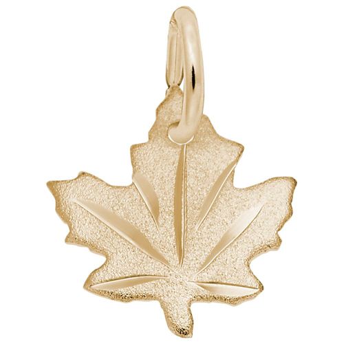 Maple Leaf - Satin Charm - 10K Gold - 10-9322