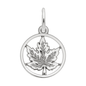 Maple Leaf Small Ring Charm - 14K White Gold - 10-0102-wg
