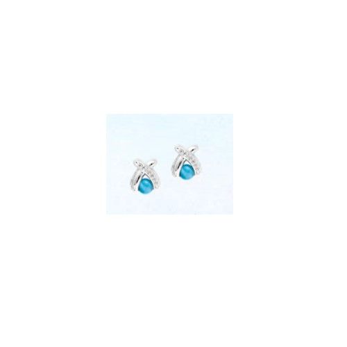 Mar Azul Larimar Cricro Earrings W/blue Topaz  - MAL101SE