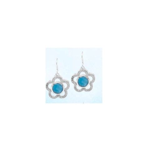 Mar Azul Larimar Earrings W/white Topaz  - MAL136SE