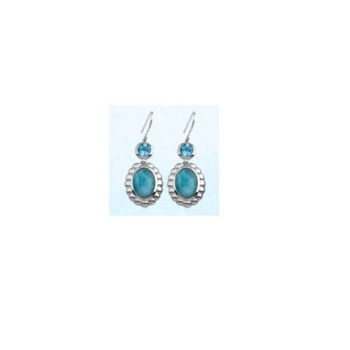 Mar Azul Larimar Paloma Earrings W/blue Topaz  - MAL135SE