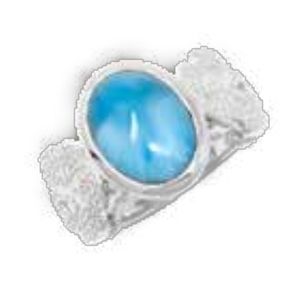 Mar Azul Larimar Sand Dollar Rings 8.0  - MAL129SR80