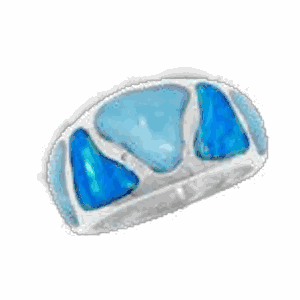 Mar Azul Rings W/imi Opal Inlay & Larimar 9.0  - MAL99SR90