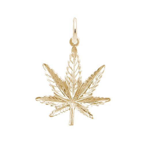 Marijuana Leaf Charm - LG - 10K Yellow Gold - 10-1027-0-10k