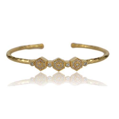 Marika Desert Gold 14k Gold Bangle Bracelet - 8002