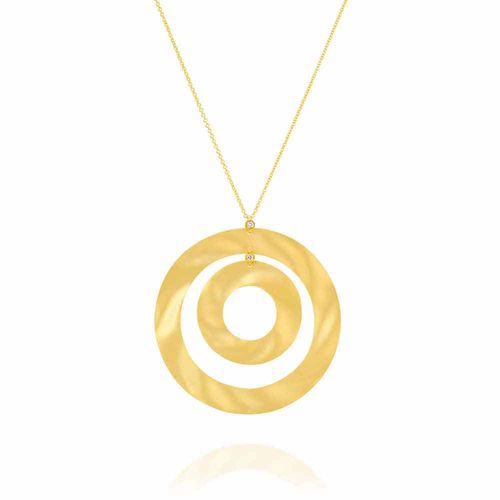 Alexandria Circular Diamond 14k Gold Necklace - M3128