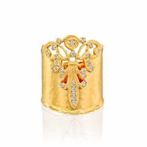 Filigree Handmade Diamond 14k Gold Ring - M4116