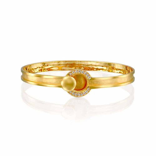 Handmade Elegant Diamond Cuff 14k Gold Bracelet - MD4892