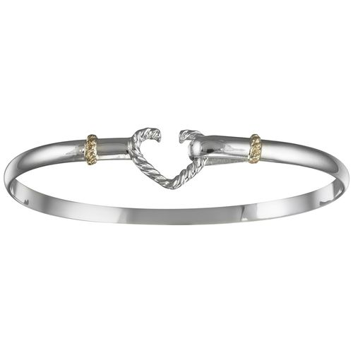 Mariners Hook Bracelet - Sterling Silver & 14K Gold 4mm 8.0 Inch