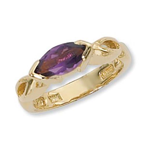 Marquis Amethyst Ring - 14K Yellow Gold Size 7 - 70903AM