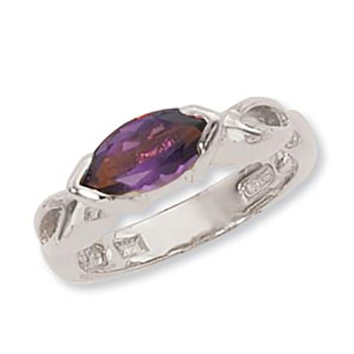 Marquis Amethyst Ring - Sterling Silver Size 7 - 70903AM-SS