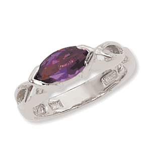 Marquis Amethyst Ring - Sterling Silver Size 7 - 70903AM-SS