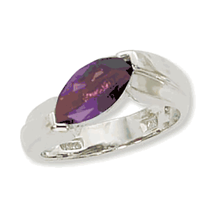 Marquis Amethyst Ring - Sterling Silver Size 7 - 70910AM-SS