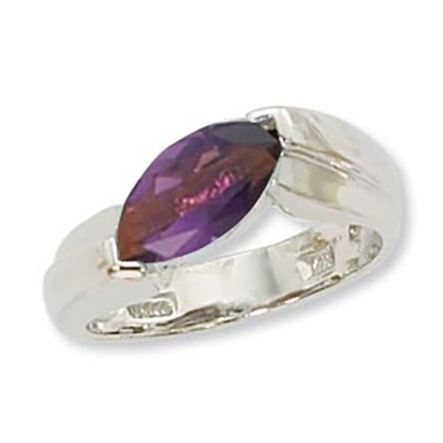 Marquis Amethyst Ring - Sterling Silver Size 7 - 70910AM-SS