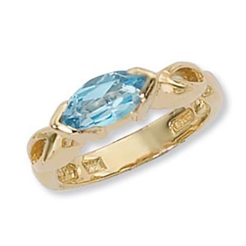 Marquis Blue Topaz Ring - 14K Yellow Gold Size 7 - 70903BT