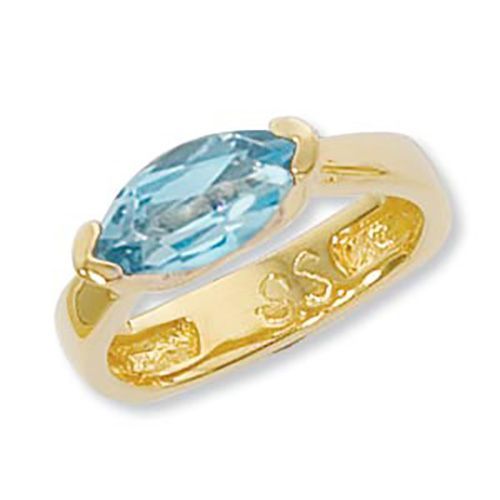Marquis Blue Topaz Ring - 14K Yellow Gold Size 7 - 70909BT