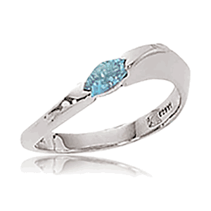 Marquis Blue Topaz Ring - Sterling Silver Size 7 - 70388BT-SS