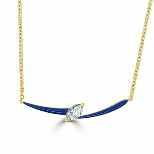 Marquis Center with Blue Enamel Bolt Pendant