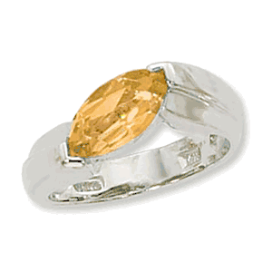 Marquis Citrine Ring - Sterling Silver Size 7 - 70910CI-SS
