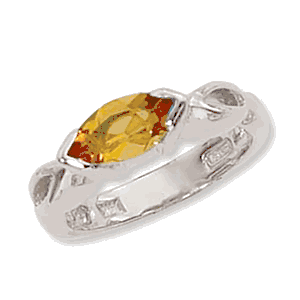 Marquis Citrine Ring - Sterling Silver Size 7 - 70903CI-SS
