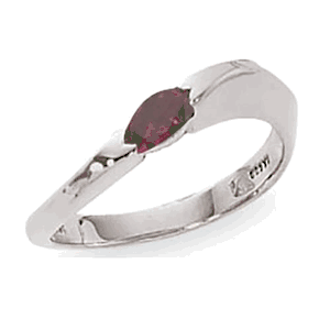 Marquis Rhodolite Ring - Sterling Silver Size 7
