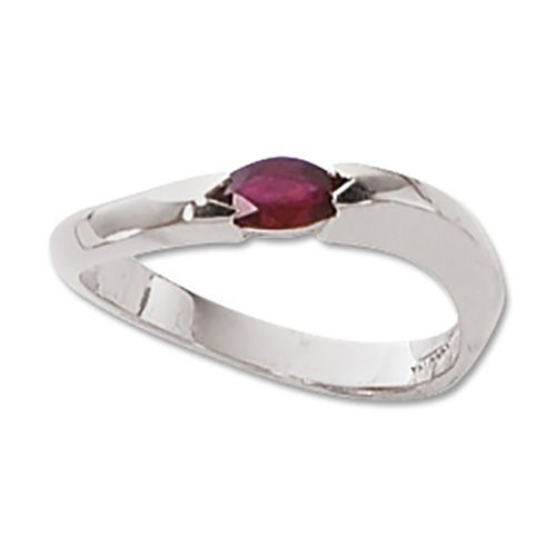 Marquis Ruby Ring - 14K White Gold Size 7