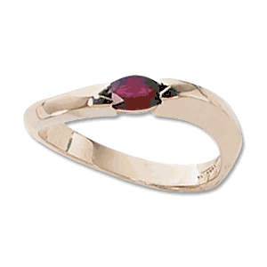 Marquis Ruby Ring - 14K Yellow Gold Size 7