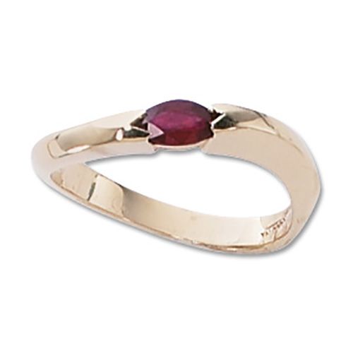 Marquis Ruby Ring - 14K Yellow Gold Size 7