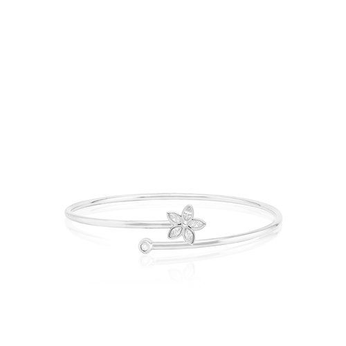 Marquise Diamond Flower Bangle, Hawaiian Inspired Bangle, KPG-0013/ WG
