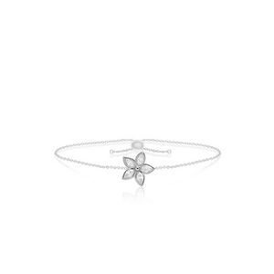 Marquise Diamond Flower Bracelet 12mm, Hawaiian Inspired  Bracelet, KPB-0015/ WG