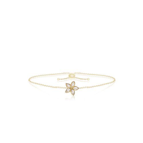 Marquise Diamond Flower Bracelet 9mm, Hawaiian Inspired Bracelet, KPB-0014