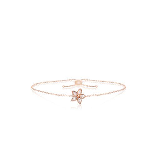 Marquise Diamond Flower Bracelet 9mm, Hawaiian Inspired Bracelet, KPB-0014/ RG